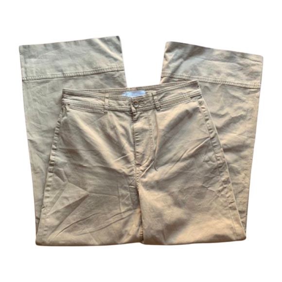 Everlane The Lightweight Wide Leg Crop Chino Pant Tan Size 4 - Picture 3 of 7